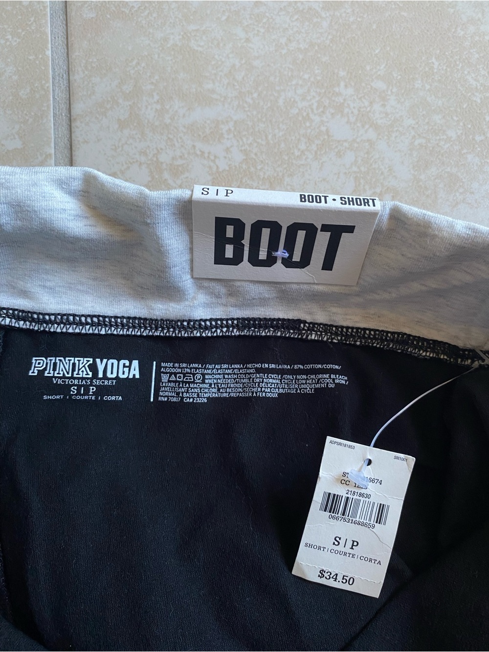 Victoria secret PINK NWT black foldover bootcut yoga pants - Picture 5 of 13